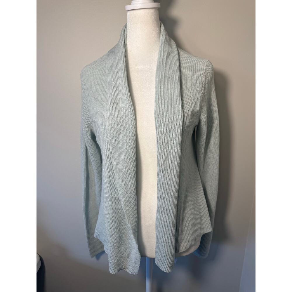 Eileen Fisher Open Cardigan Italian Yarn Cotton Silk Sweater XS